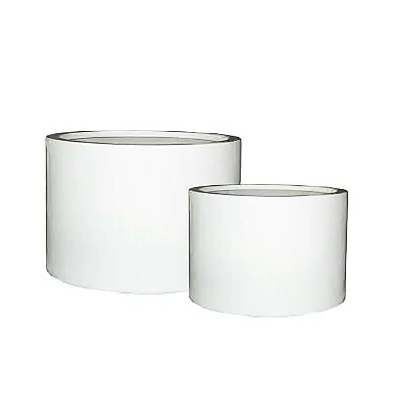 2er Set Runde Pflanzschale Aus Polystone - Weiß Glänzend - Feltria 4 2er Set Runde Pflanzschale Aus Polystone - Weiß Glänzend - Feltria – Bild 2