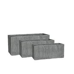 3er Set Pflanzkübel Aus Polystone - Beton Optik - Ostana