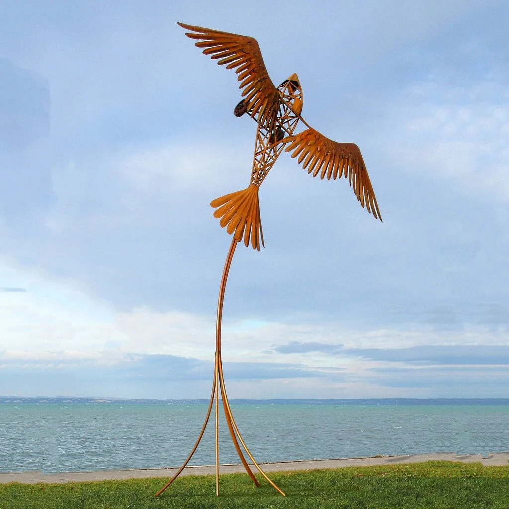 Besondere Flugzeug Gartenplastik Groß Aus Metall Mit Vogelflügeln - Vogelflugzeug 3 Besondere Flugzeug Gartenplastik Groß Aus Metall Mit Vogelflügeln - Vogelflugzeug