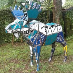 Dekorative Upcycling Elch Figur Aus Recycelten Ölfässern - Haley