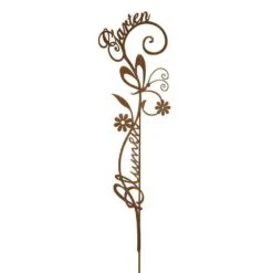 Dekoratives Gartenschild Aus Metall In Rost Optik - Blumengarten