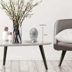 Dekoratives Schmuck-Ei Aus Wachs - Silberne Kerze - Vegan - Nesken -Günstiges Laub Tanz Geschäft dekoratives schmuck ei aus wachs silberne kerze vegan nesken3