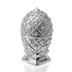 Dekoratives Schmuck-Ei Aus Wachs - Silberne Kerze - Vegan - Nesken -Günstiges Laub Tanz Geschäft dekoratives schmuck ei aus wachs silberne kerze vegan nesken4