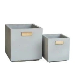 Eckige Blumenkübel Für Draußen - Fi-Beton & Holz - Pantona