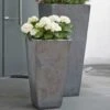 Eckige Gartenvase Aus Keramik - Modern - Anthrazit - Restano -Günstiges Laub Tanz Geschäft eckige gartenvase aus keramik modern anthrazit restano