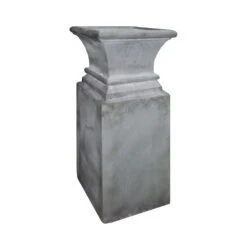 Eckiges Pflanzgefäß Im Antiken Stil Mit Podest Aus Metall - Plurapela