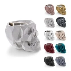 Farbiger Totenschädel Kerzenhalter Für Draußen - Johnio -Günstiges Laub Tanz Geschäft farbiger totenschaedel kerzenhalter fuer draussen johnio3