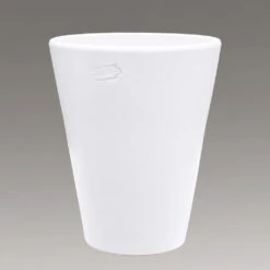 Garten Pflanzgefäß Aus Steinzeug - Weiß - Rund - Winterfest - Amphiro Blanc