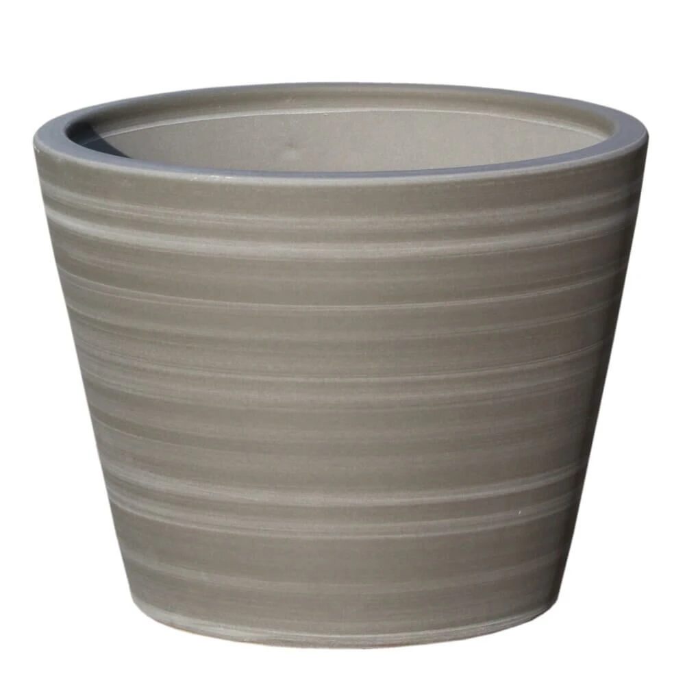 Grauer Blumenkübel Aus Steinzeug - Frostsicher - Rund XXL - Votum Gris 2 Grauer Blumenkübel Aus Steinzeug - Frostsicher - Rund XXL - Votum Gris