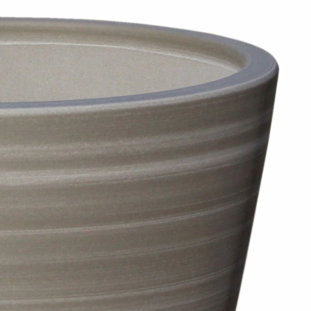 Grauer Blumenkübel Aus Steinzeug - Frostsicher - Rund XXL - Votum Gris 3 Grauer Blumenkübel Aus Steinzeug - Frostsicher - Rund XXL - Votum Gris – Bild 2