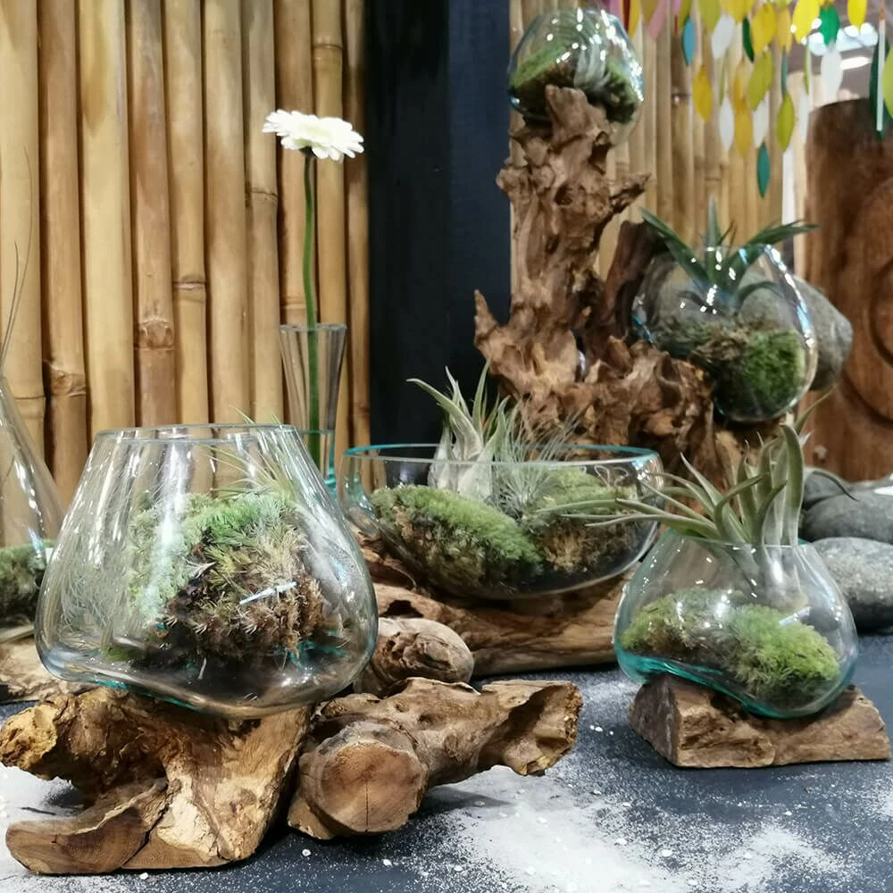 In Handarbeit Hergestelltes Deko Gefäß Aus Geschmolzenen Glas Und Treibholz - Putri 4 In Handarbeit Hergestelltes Deko Gefäß Aus Geschmolzenen Glas Und Treibholz - Putri – Bild 2