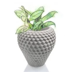 Klassischer Blumentopf Mit Modernem Muster Aus Beton - Mirono -Günstiges Laub Tanz Geschäft klassischer blumentopf mit modernem muster aus beton mirono3