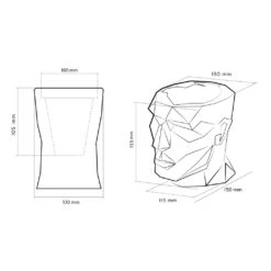 Mann Kopf Blumentopf Aus Beton - Modern - Apollo Design - Moholy -Günstiges Laub Tanz Geschäft mann kopf blumentopf aus beton modern apollo design moholy6