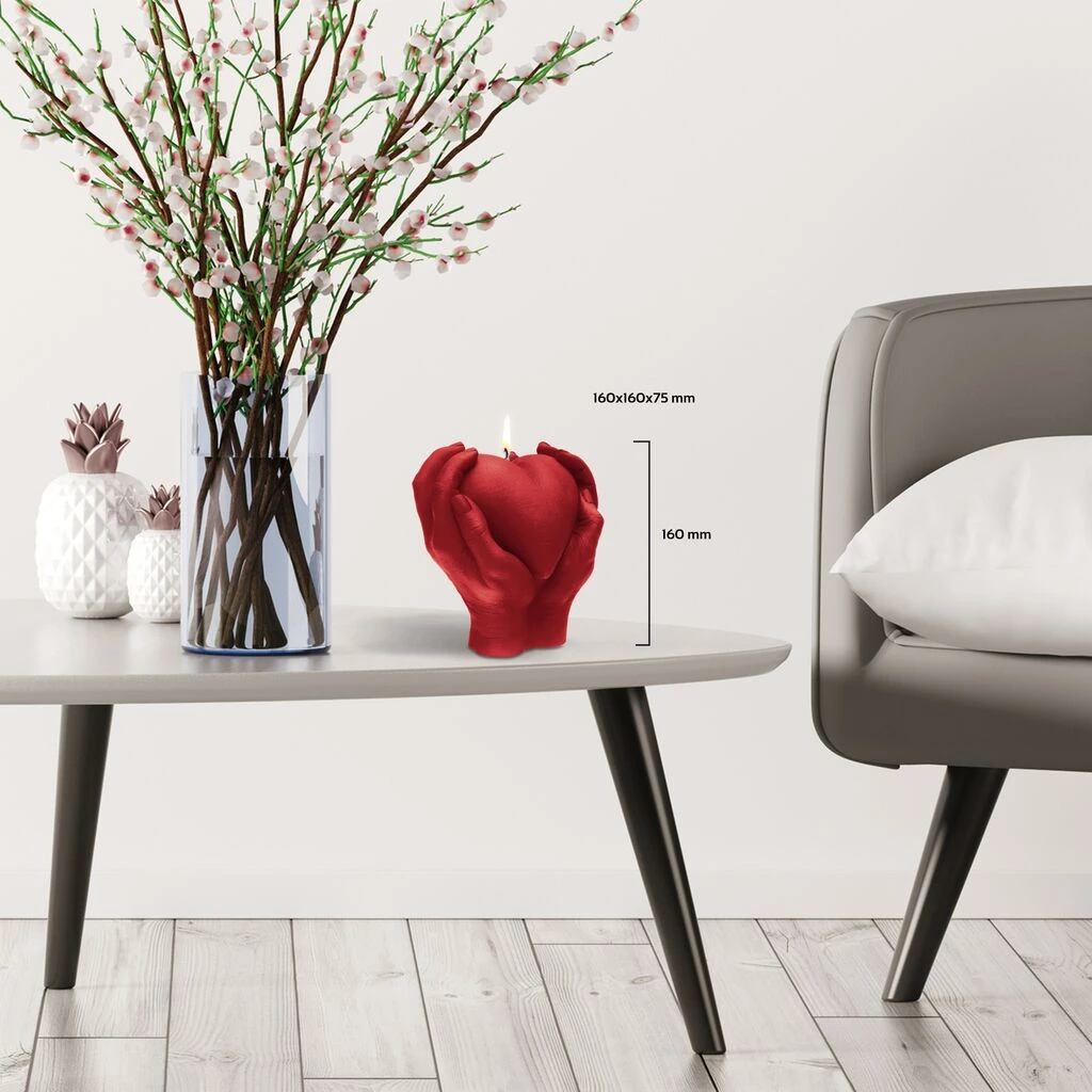 Romantische Kerze - Herz In Den Händen Haltend - Vegan - Hearth In Hands 5 Romantische Kerze - Herz In Den Händen Haltend - Vegan - Hearth In Hands – Bild 3