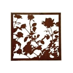 Rosen Bild Aus Metall In Rost Optik Für Draußen - Rubigo Rosa