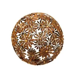 Rost Metall Kugel Als Gartendekoration Mit Blumen Muster - Pila Flora
