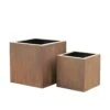 Rost Metall Pflanzgefäße 2er Set - Eckig - Kailula -Günstiges Laub Tanz Geschäft rost metall pflanzgefaesse 2er set eckig kailula