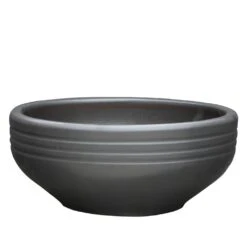 Runde Outdoor Pflanzschale In Anthrazit - Steinzeug Frostsicher - Telesto Niger