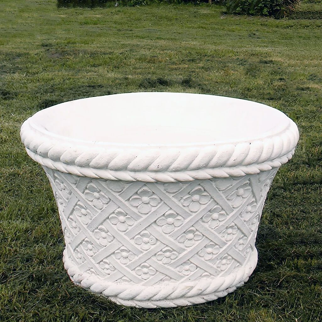 Runder Pflanzkübel Aus Steinguss In Korb- Und Blumenoptik - Giannis 4 Runder Pflanzkübel Aus Steinguss In Korb- Und Blumenoptik - Giannis – Bild 2