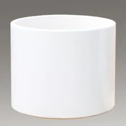 Runder Pflanztrog Aus Steinzeug - Weiß - Frostsicher Online - Rivus Blanc