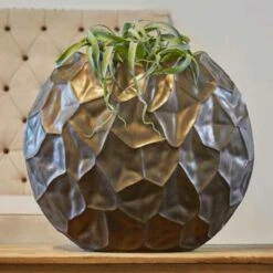 Rundes Indoor Pflanzgefäß - Graphit Modern - Zerano