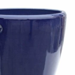 Rundes Pflanzgefäß In Blau - Modern - Steinzeug Frostsicher - Akaste Azur -Günstiges Laub Tanz Geschäft rundes pflanzgefaess in blau modern steinzeug frostsicher akaste azur2