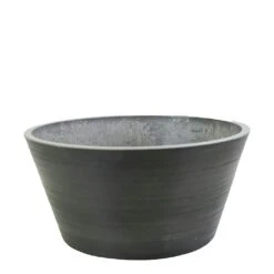 Schale Aus Ecostone Kunststoff - Rund - Anthrazit - Adalgis