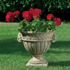 Steinguss Blumentopf Im Antiken Griechenland Stil - Costas