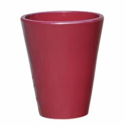 Steinzeug Pflanztopf Für Draußen - Winterfest - Rund - Rot - Amphiro Rubis