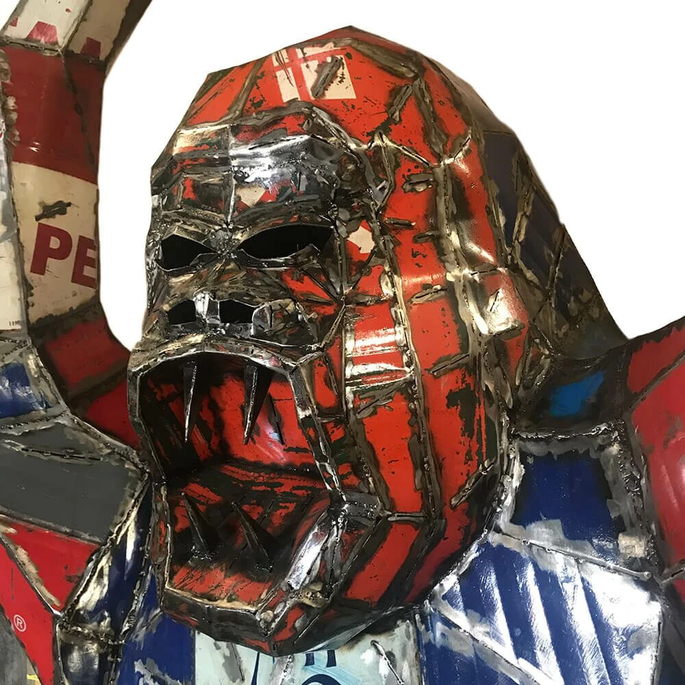 Upcycling Dekofigur Aus Ölfässern - Wütender Gorilla - Donkey Kong 5 Upcycling Dekofigur Aus Ölfässern - Wütender Gorilla - Donkey Kong – Bild 3