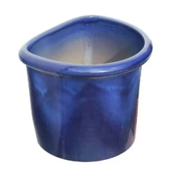 Wand Blumenkübel Aus Steinzeug - Frostsicher - Blau - Carus Azur