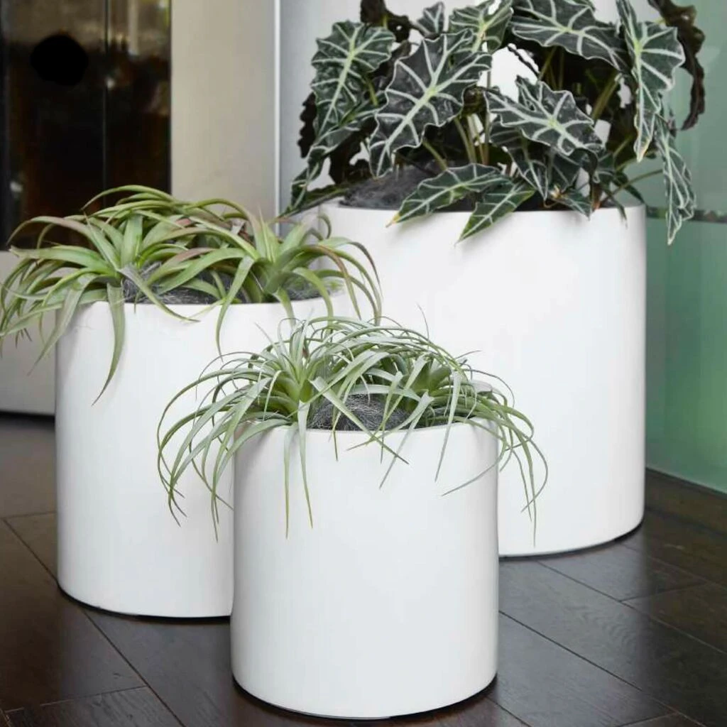 Weiße Pflanztöpfe Im 3er Set - Polystone - Modern - Mondavio 3 Weiße Pflanztöpfe Im 3er Set - Polystone - Modern - Mondavio