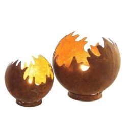 Windlicht Set Aus Metall Für Den Garten - Rost - Ignatum