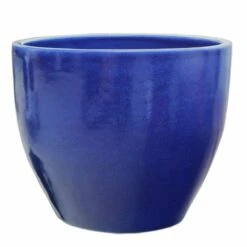 Günstiges Laub Tanz Geschäft 9 Winterfester Übertopf Aus Steinzeug - Blau - Modern Rund - Genus Azur